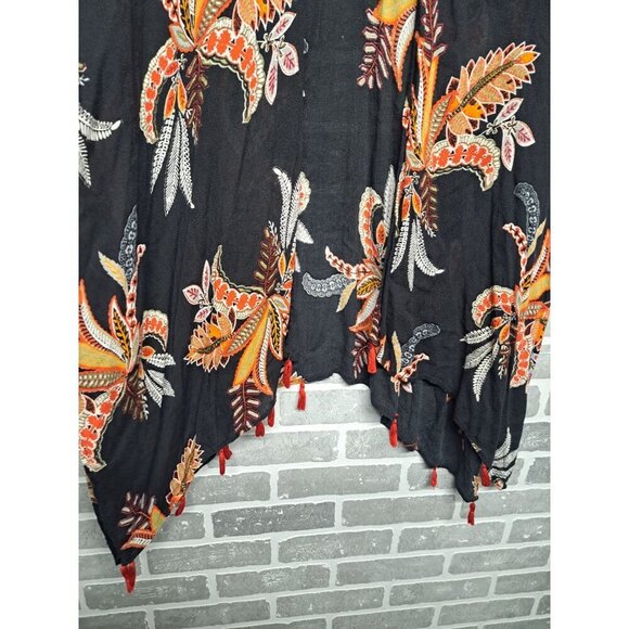 Ultra Pink Women’s Fringe Kimono Open-Front Floral Bohemian Multicolor Size 2X - Picture 3 of 10